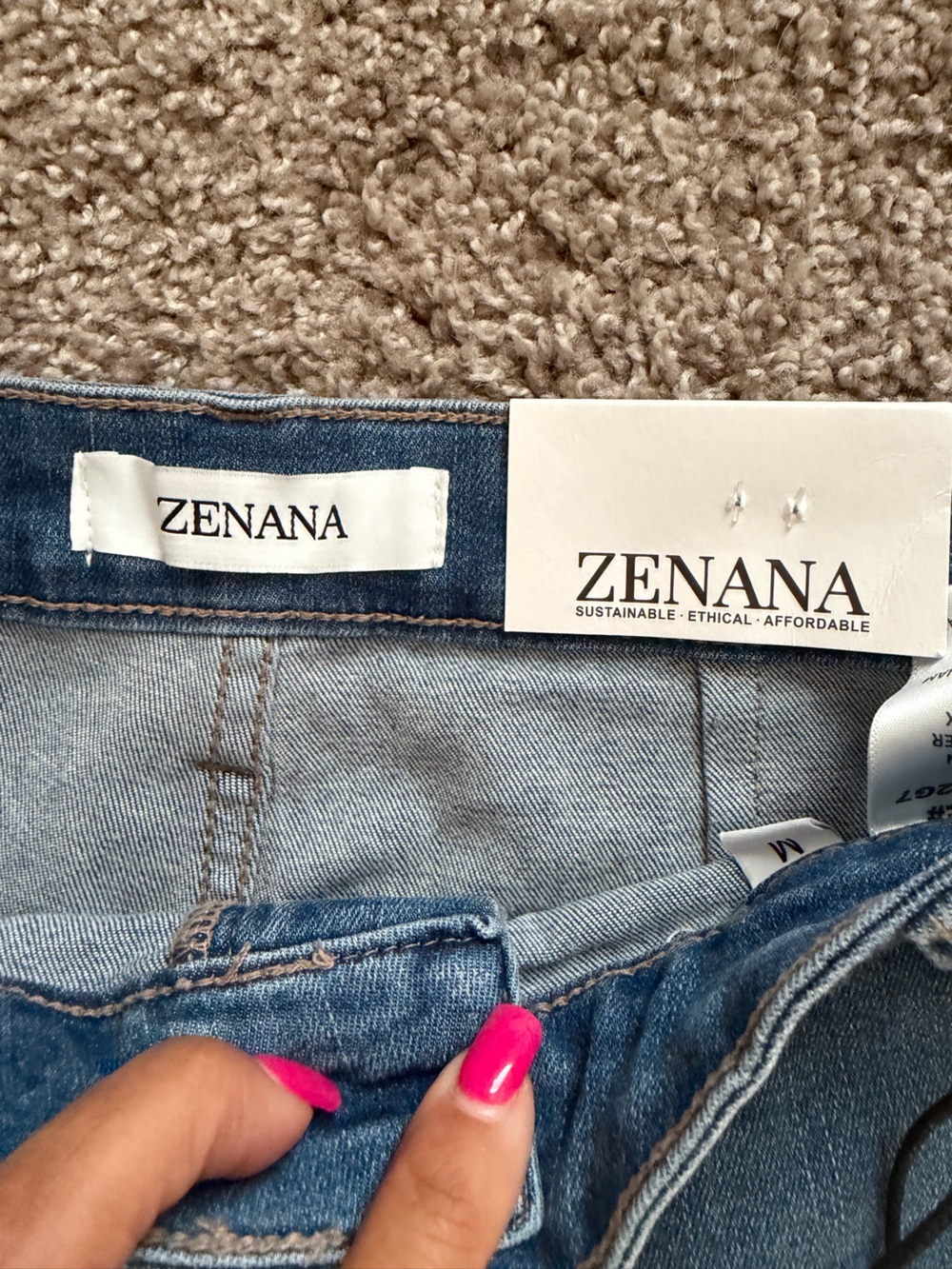 NWT Zenana High Waist Wide Leg Straight Denim Pants size medium stretch - Picture 12 of 13